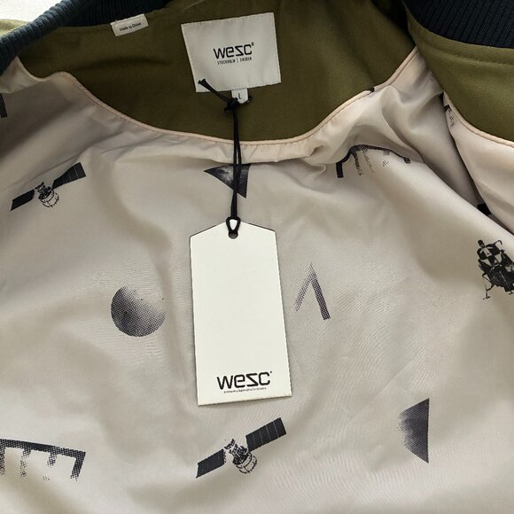 NEW. WESC Bomber  Zipper Jacket. Olive. Sz L - Picture 6 of 7